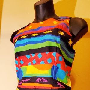 Multi color cross back dress